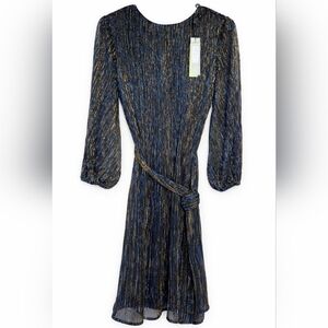 Sam Edelman Blue Gold Metallic Dress
